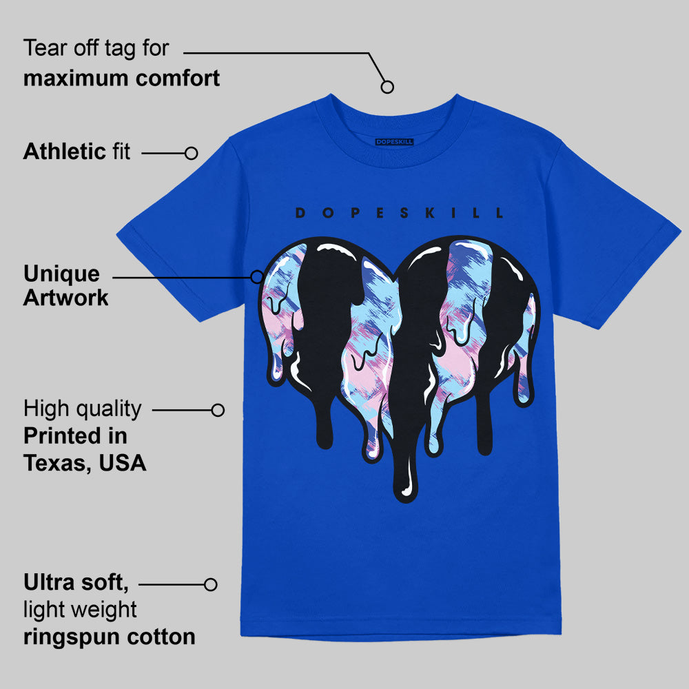 Hyper Royal 12s DopeSkill Hyper Royal T-shirt Slime Drip Heart Graphic