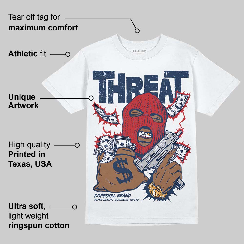 Summit White Navy 4s DopeSkill T-Shirt Under Threat Graphic