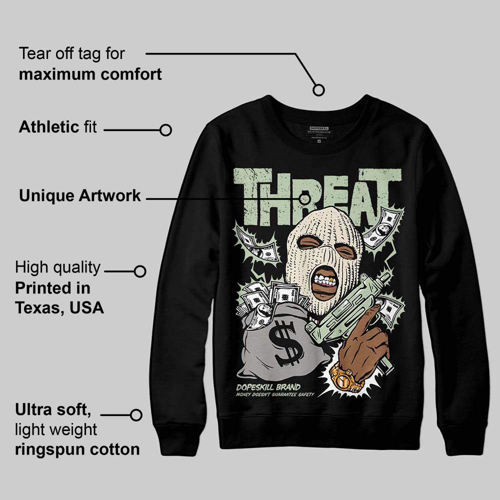 Seafoam 4s 2025 DopeSkill Sweatshirt Under Threat Graphic
