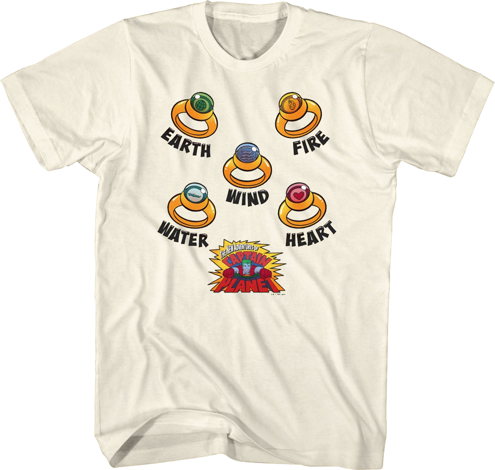 Planeteer Rings Captain Planet T-Shirt