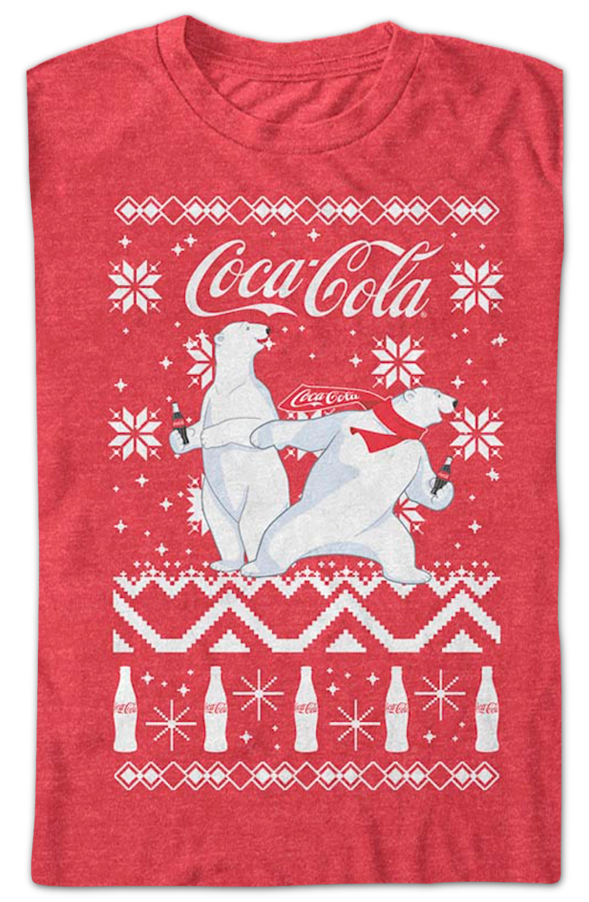 Polar Bears Faux Ugly Christmas Sweater Coca-Cola T-Shirt