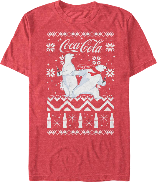 Polar Bears Faux Ugly Christmas Sweater Coca-Cola T-Shirt