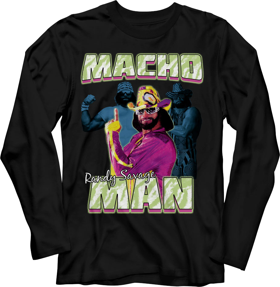 Posing Collage Macho Man Randy Savage Long Sleeve Shirt