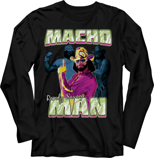 Posing Collage Macho Man Randy Savage Long Sleeve Shirt