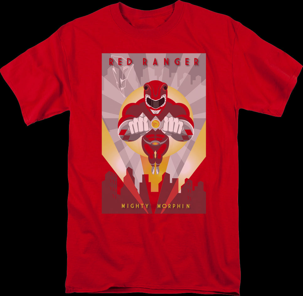 Red Ranger Poster Mighty Morphin Power Rangers T-Shirt