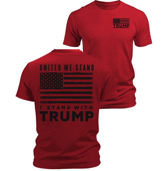 I Stand With Trump T-Shirt Back Print Patriotic USA Unisex Graphic Tee