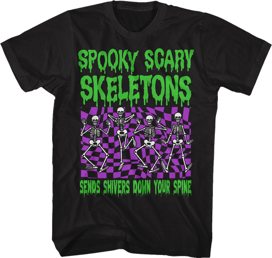 Sends Shivers Down Your Spine Spooky Scary Skeletons T-Shirt