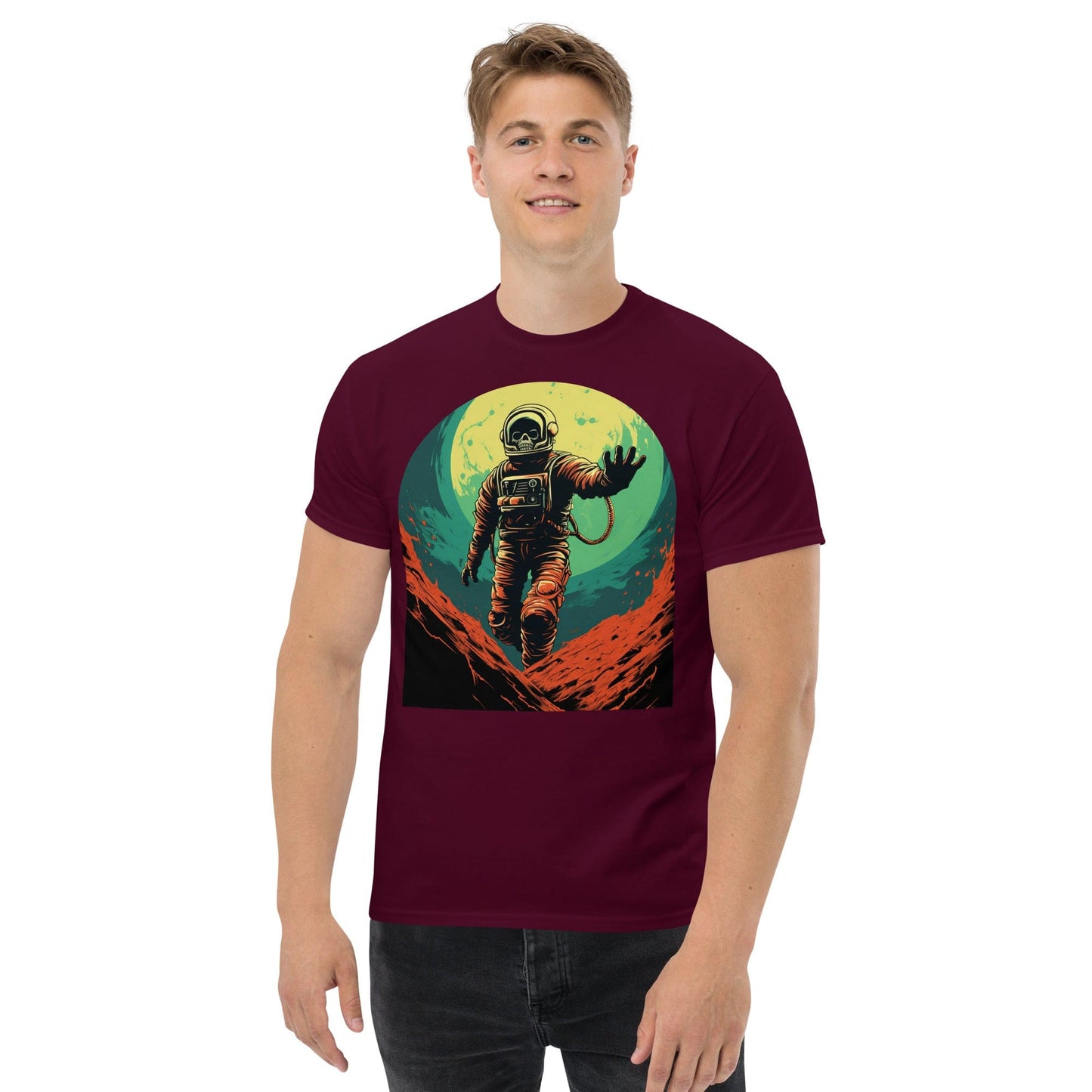 Skeleton Astronaut 50s Retro Sci Fi Horror T-Shirt