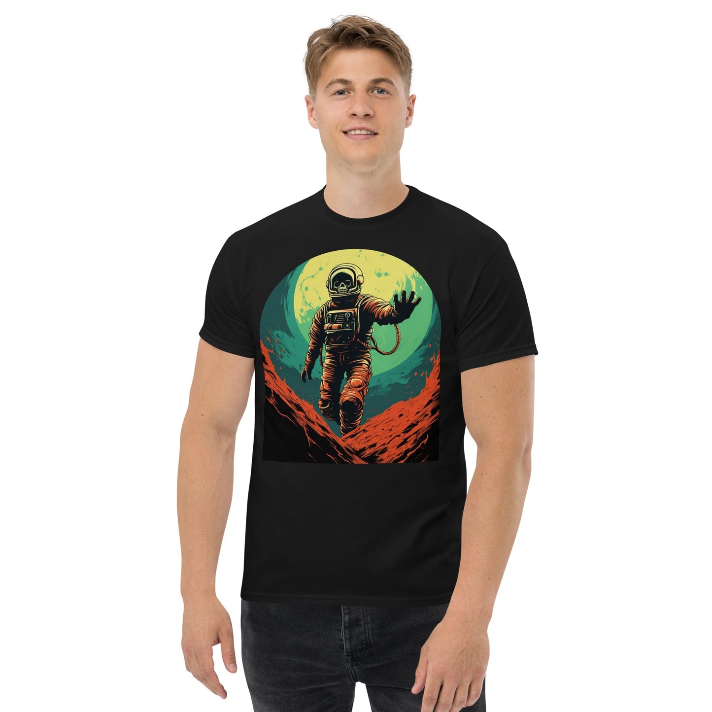 Skeleton Astronaut 50s Retro Sci Fi Horror T-Shirt