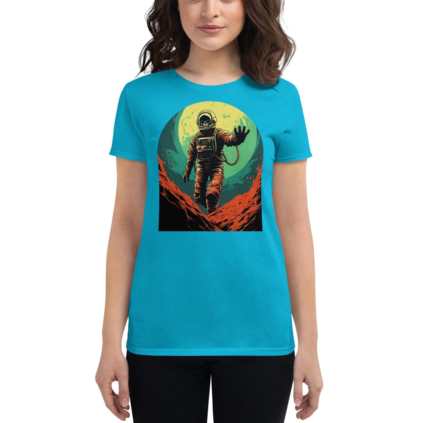 Skeleton Astronaut 50s Sci Fi Horror Women's Premium T-Shirt