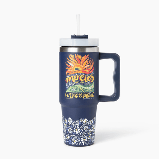 His Mercies are New Sunrise Stainless Steel 30oz Tumbler With Handle